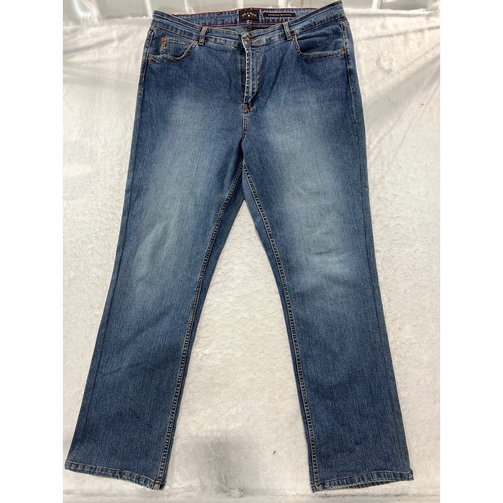 Jack of Spades High Roller Stretch Jeans Mens 42x34 Blue Straight Leg JF1715M